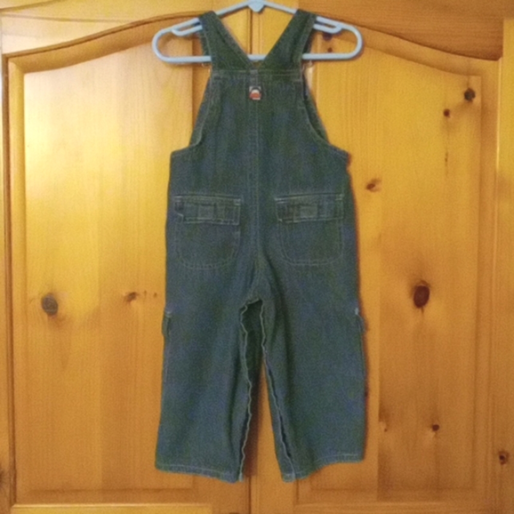 KRU Little Baby Denim Snap Up Penguin Overalls 18M - Picture 2 of 12